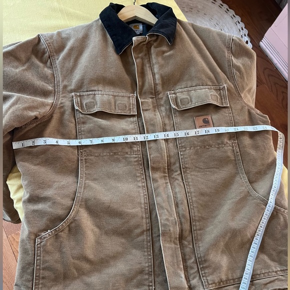 Carhartt Jacket Mens Large Brown Duck Canvas Heavy Zip Up Outdoors Work Quilt - Picture 9 of 10